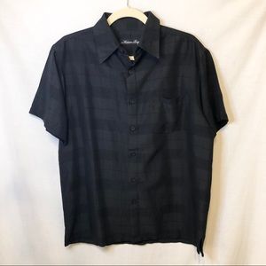 Milano Bay Button Down Polo Black Lounge Shirt
